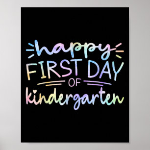 Glücklicher erster Kindergartenlehrer Gefärbte Kra Poster
