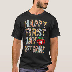Glücklicher erster Schultag erster Klasse Leopard- T-Shirt