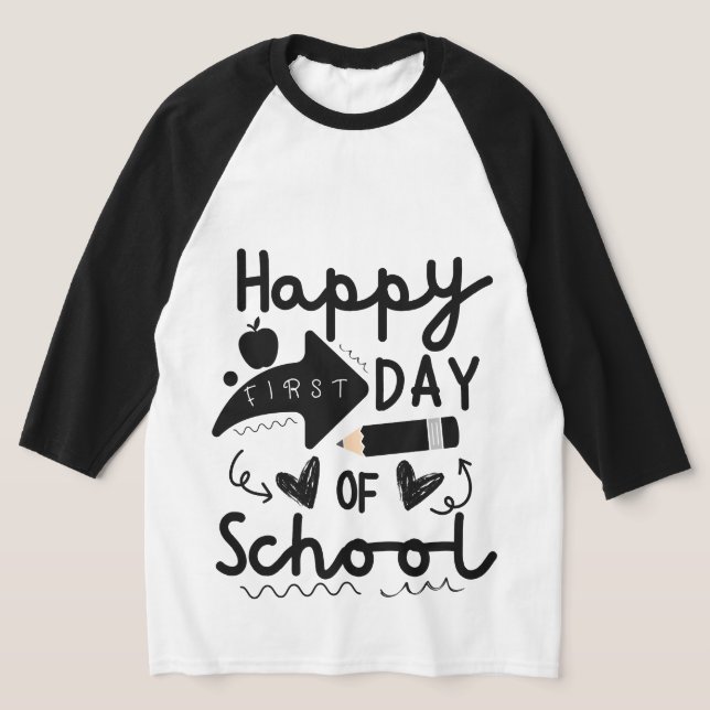 Glücklicher erster Schultag, Lehrer Schüler Kinder T-Shirt (Ablage )