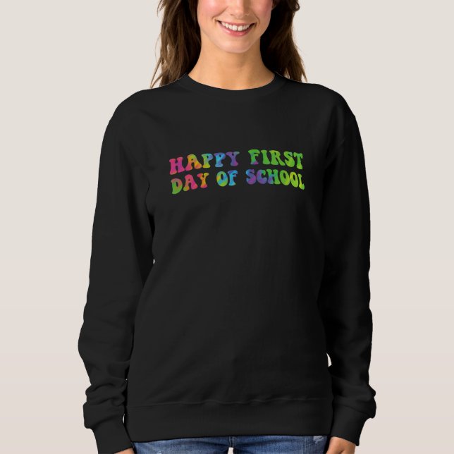 Glücklicher erster Schultag Lehrer Schüler Krawatt Sweatshirt (Vorderseite)