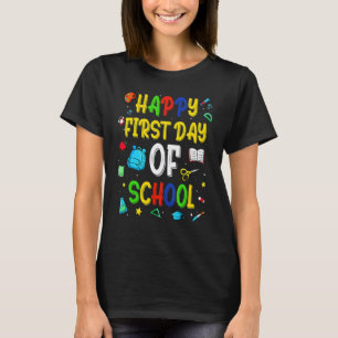 Glücklicher erster Schultag Lehrer Zurück zur Schu T-Shirt