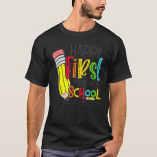 Glücklicher erster Schultag Lehrer Zurück zur Schu T-Shirt