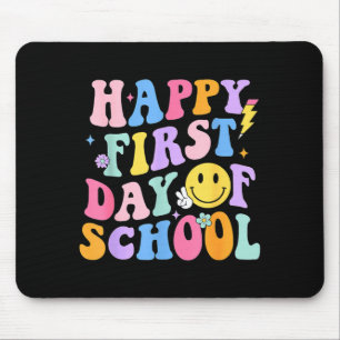 Glücklicher erster Schultag T-Shirt Lehrer Kinder Mousepad