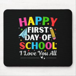Glücklicher erster Schultag Zurück zur Schule Lehr Mousepad