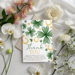 Glücklicher Erster Shamrock Geburtstag Dankeschön Einladung