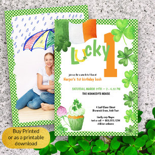 Glücklicher Erster St. Patricks Portrait Foto 1. G Einladung