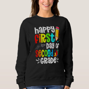 Glücklicher erster Tag der 2. Klasse Kinder Schül Sweatshirt