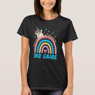 Glücklicher erster Tag der 3. Klasse Unicorn Rainb T-Shirt