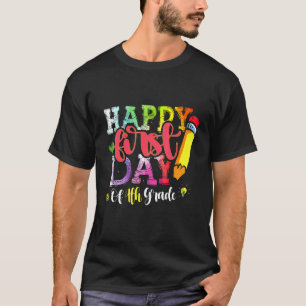 Glücklicher erster Tag der 4. Klasse Gefärbte Kraw T-Shirt