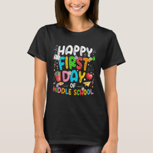 Glücklicher erster Tag der Mittelschule Groovy Leh T-Shirt