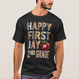 Glücklicher erster Tag der Schule 2. Klasse Leopar T-Shirt