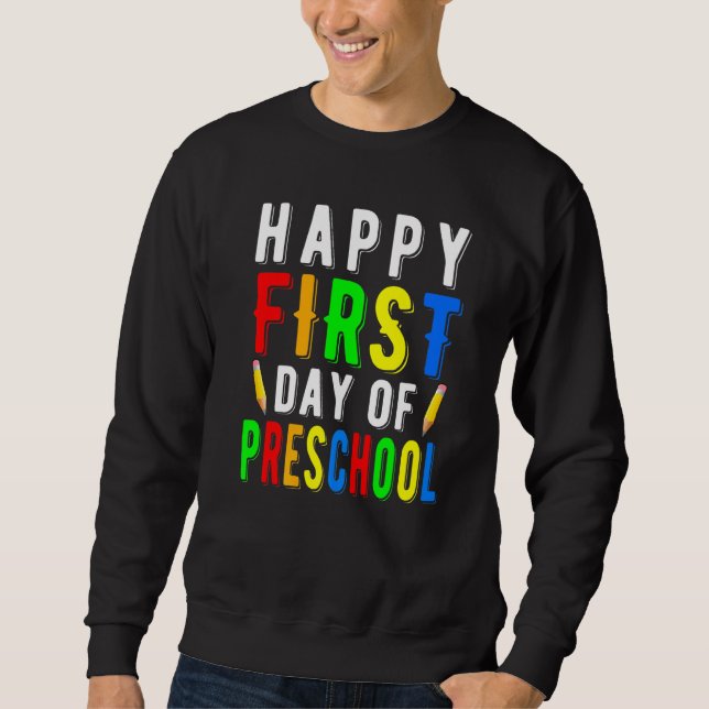 Glücklicher erster Tag im Kindergarten-Design Kind Sweatshirt (Vorderseite)