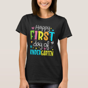 Glücklicher erster Tag im Kindergarten Kinder Lehr T-Shirt