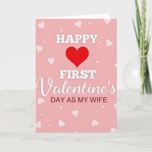 Glücklicher erster Valentinstag Frau Karte