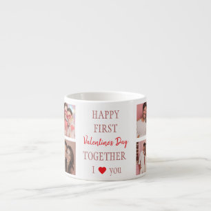 Glücklicher erster Valentinstag zusammen Espresso- Espressotasse