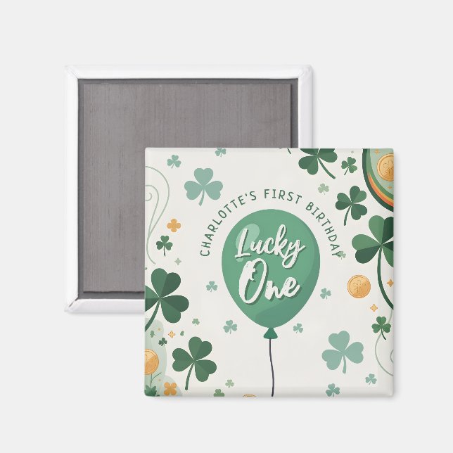 Glücklicher Erster zum 1. Geburtstag St. Patricks  Magnet (Vorderseite/Rückseite)