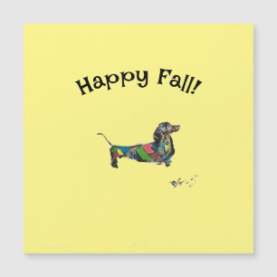 Glücklicher Fall! Magnetkarte mit Dackel