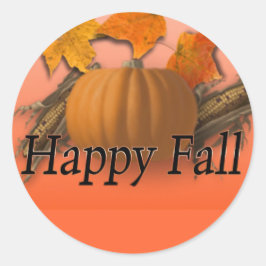 glücklicher Fall Runder Aufkleber