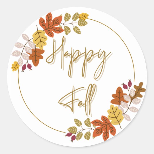 glücklicher Fall Runder Aufkleber (Vorderseite)