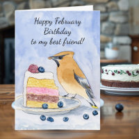 Glücklicher Februar-Geburtstag-Vogel Freund