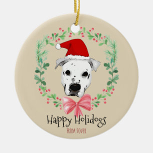 Glücklicher Feiertags-Sankt-HundeCartoon Keramik Ornament