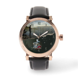 Glücklicher Fischfang Armbanduhr