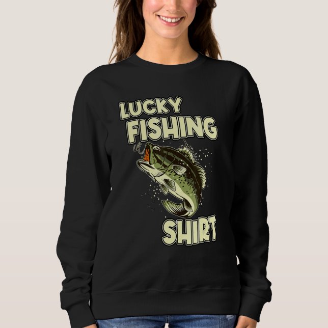 Glücklicher Fischfang Bass Fischen Sweatshirt (Vorderseite)