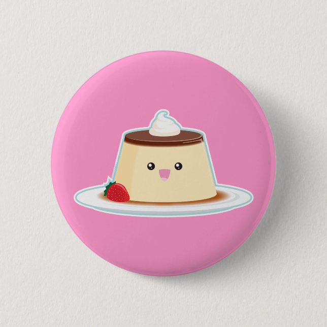 Glücklicher Flan Button (Vorderseite)