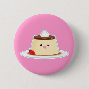Glücklicher Flan Button