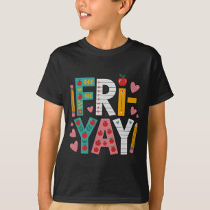 Glücklicher Fri-yay Lehrer Fry Yay Lustiger Freita T-Shirt