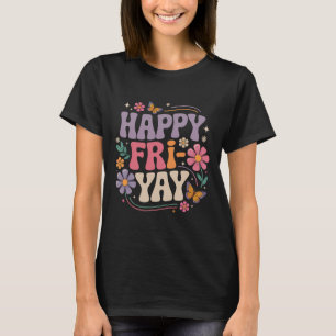 Glücklicher Fri-yay Lehrer Fry Yay Lustiger Freita T-Shirt