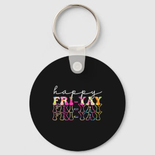 Glücklicher Fri-yay Tie Dye Lehrer-Wochenende-Tag Schlüsselanhänger