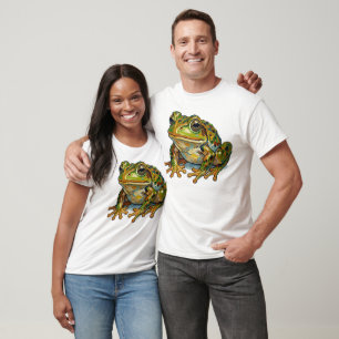Glücklicher Frosch Buntes Kunst Glückssymbol Gesch T-Shirt