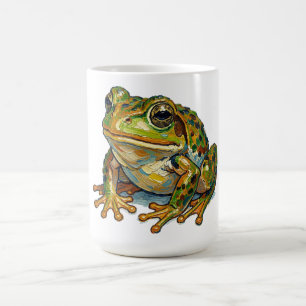 Glücklicher Frosch Buntes Kunstwerk Symbol für gut Kaffeetasse