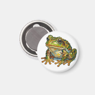 Glücklicher Frosch Buntes Kunstwerk Symbol für gut Magnet