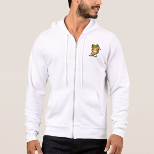 Glücklicher Frosch Golfer Erwachsene Zip-Up Kapuze Hoodie