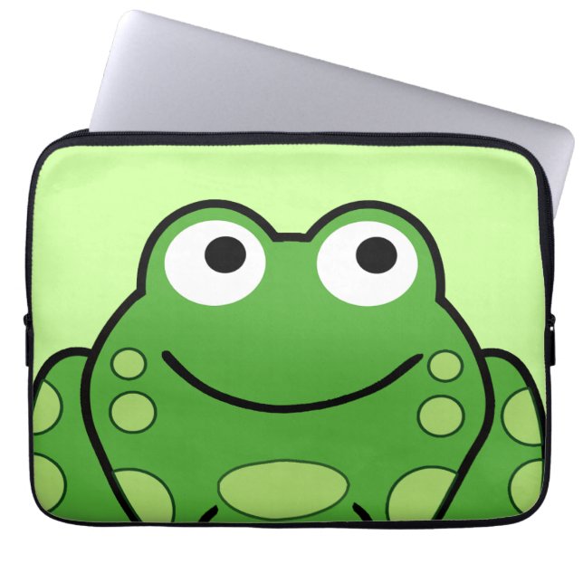 Glücklicher Frosch Laptopschutzhülle (Vorderseite)