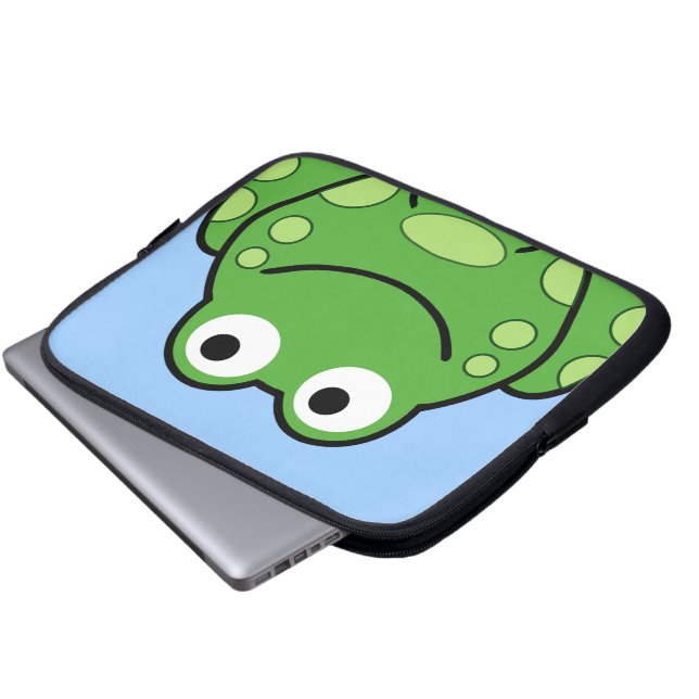 Glücklicher Frosch Laptopschutzhülle (Vorne Knopf)