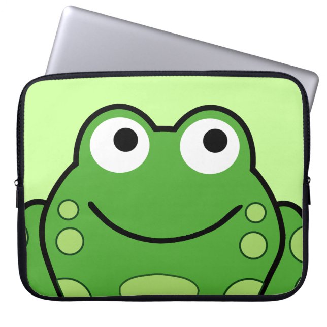 Glücklicher Frosch Laptopschutzhülle (Vorderseite)
