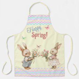Glücklicher Frühling! Junge und Mädchen Bunny Kanb Schürze