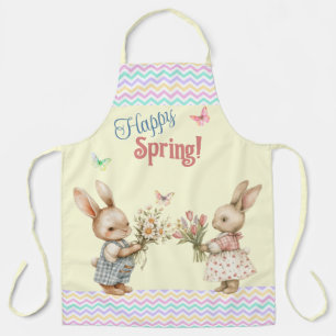 Glücklicher Frühling! Junge und Mädchen Bunny Kanb Schürze