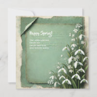 Glücklicher Frühling mit schneebedeckten Blume grü