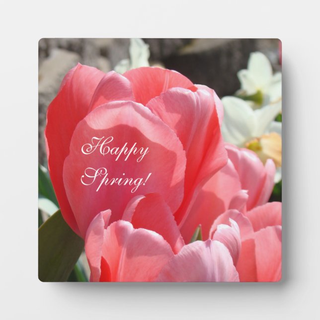 Glücklicher Frühling! Plaketten rosa Fotoplatte (Vorderseite)