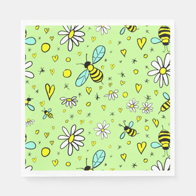 glücklicher Frühling Serviette (Vorderseite)