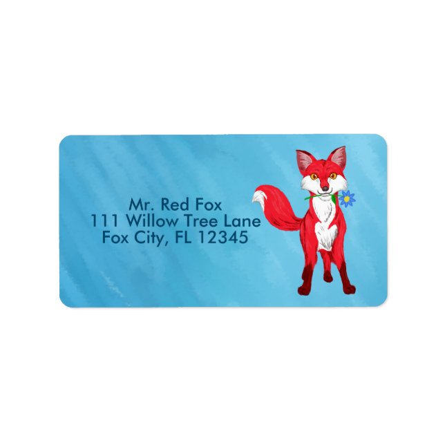 Glücklicher Fuchs Adressaufkleber (Vorne)