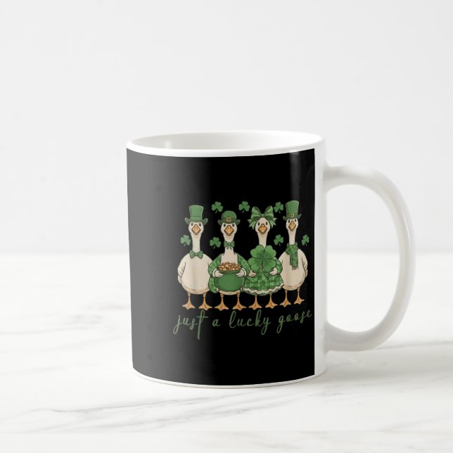Glücklicher Gans Patricks Day 2026 Lustiges Gesche Kaffeetasse (Rechts)