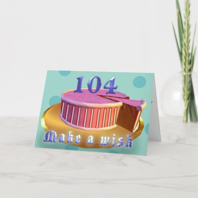 Glücklicher Geburtstag 104 Pink Cake Streifen Gebu Karte (Vorderseite)