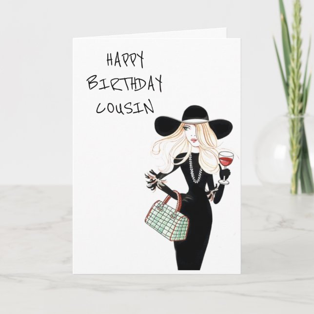 GLÜCKLICHER GEBURTSTAG ***AN MEINE COUSIN*** KARTE (Vorderseite)