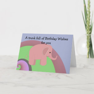Glücklicher Geburtstag Baby-Elefant Dankeskarte