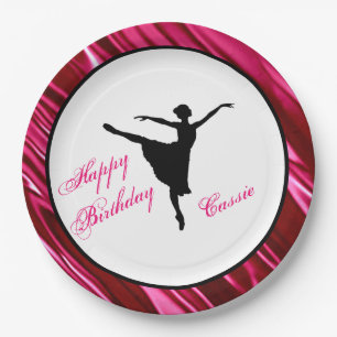 Glücklicher Geburtstag Ballerina Personalisierter  Pappteller